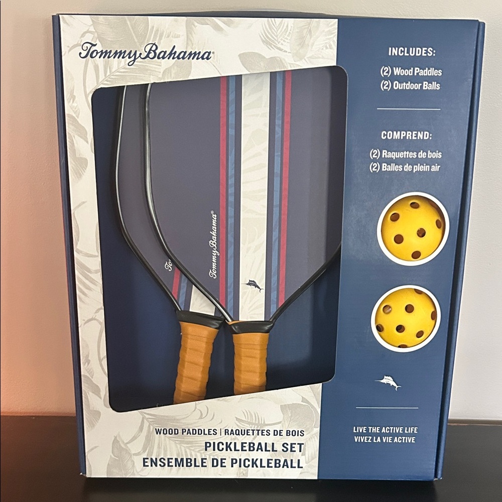 Tommy Bahama Pickleball Set with Yellow and Blue Accents